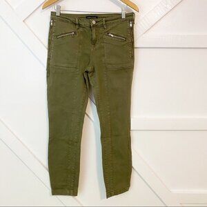 Kendal & Kylie Cargo Zip Ankle Pants Green Sz 27